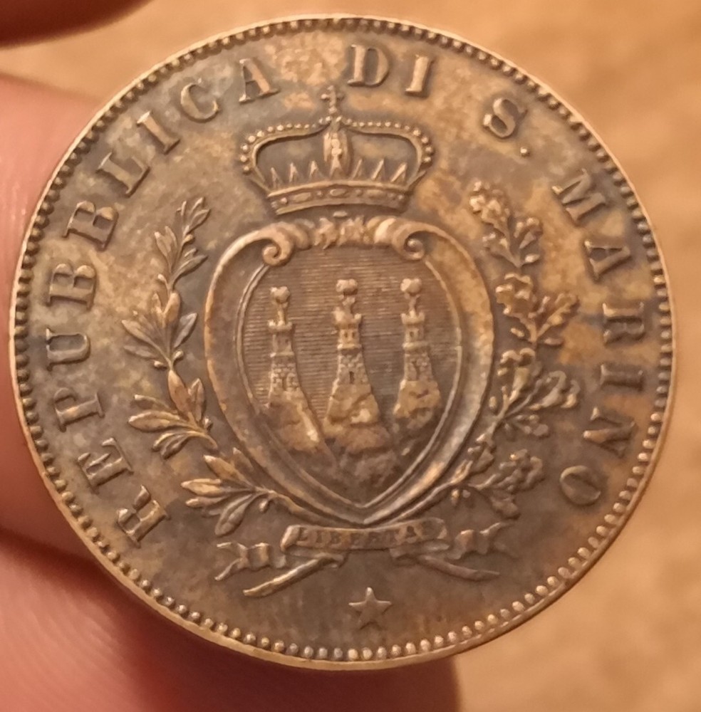 5 Centesimi 1869, San Marino, Ref. 3390