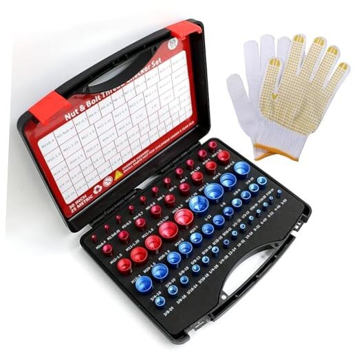 55PCS Thread Checker, Nut and Bolt Thread Checker Set (25 Metric & 30