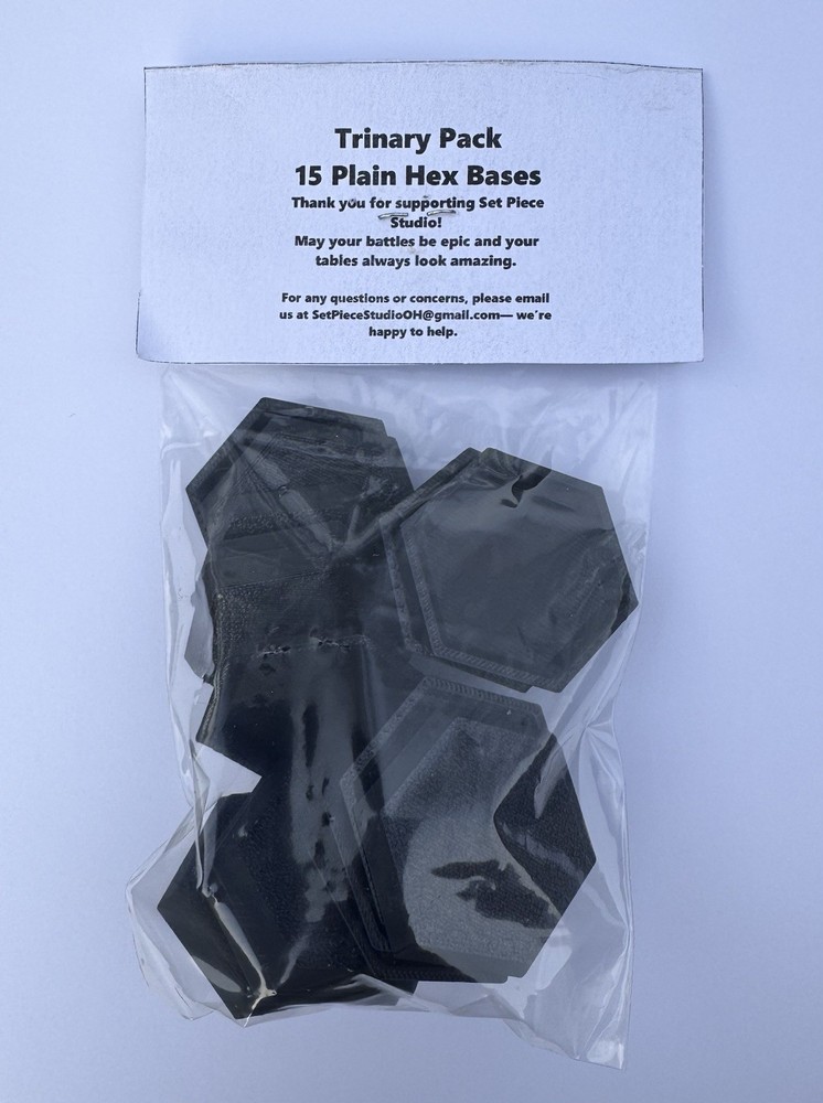 15× Hex Bases – 34×38mm – Plain Trinary Pack – Wargaming Terrain & Miniatures