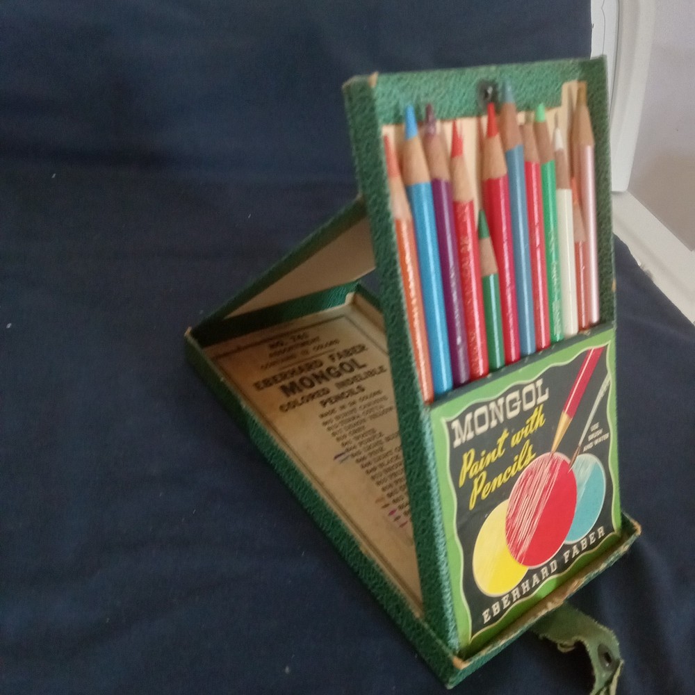 VTG Mongol Colored Pencil Box Easel Style 1950's READ