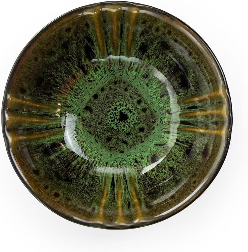 Stoneware round Oval Dinnerware Dish Set, Jade Green
