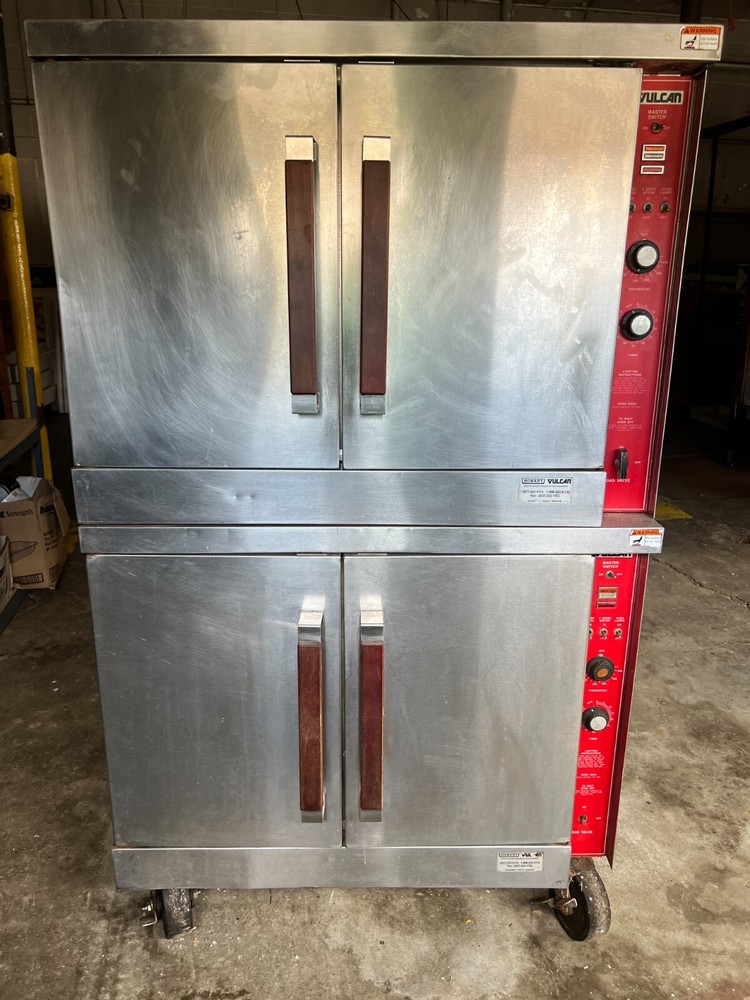 Vulcan Double Stack Gas Convection Ovens Used Bakery Equipment