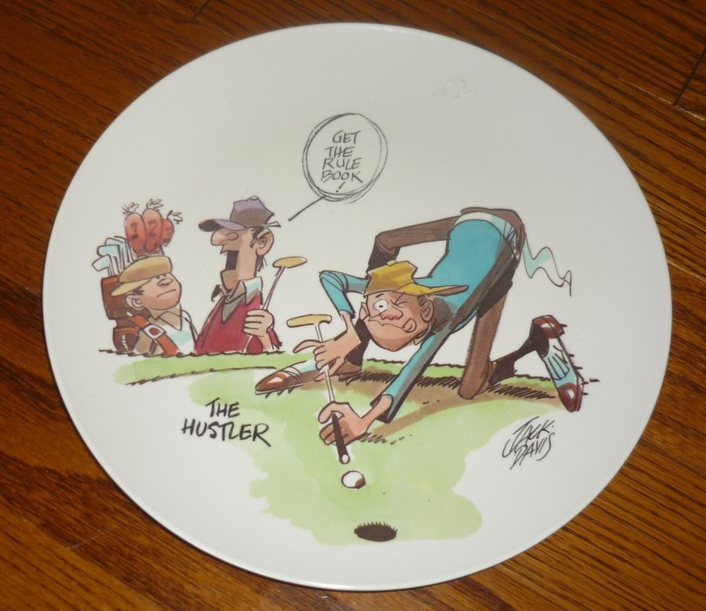Jack Davis Golf Plastic Plate: Golf series, 10 inches in diameter, EC Comics