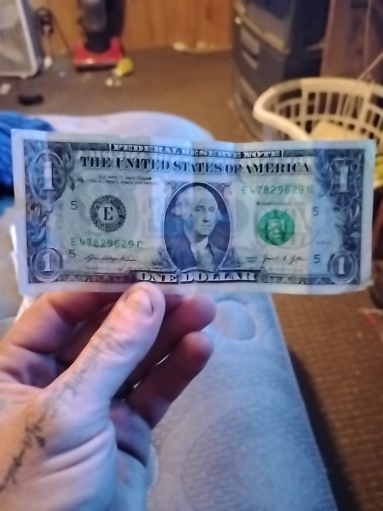 2021 1 Doller Bill Error 1 Dollar Bill Misprint Error Missalinement