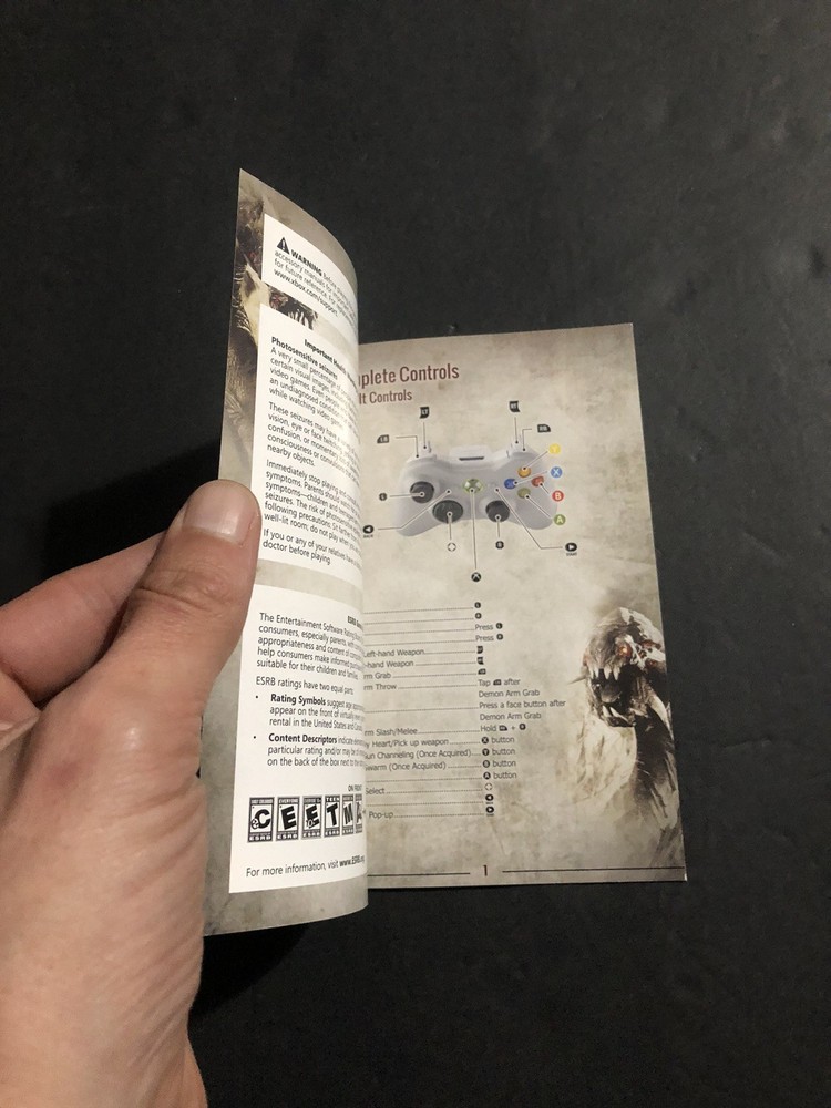 darkness 2 xbox 360 Manual Only