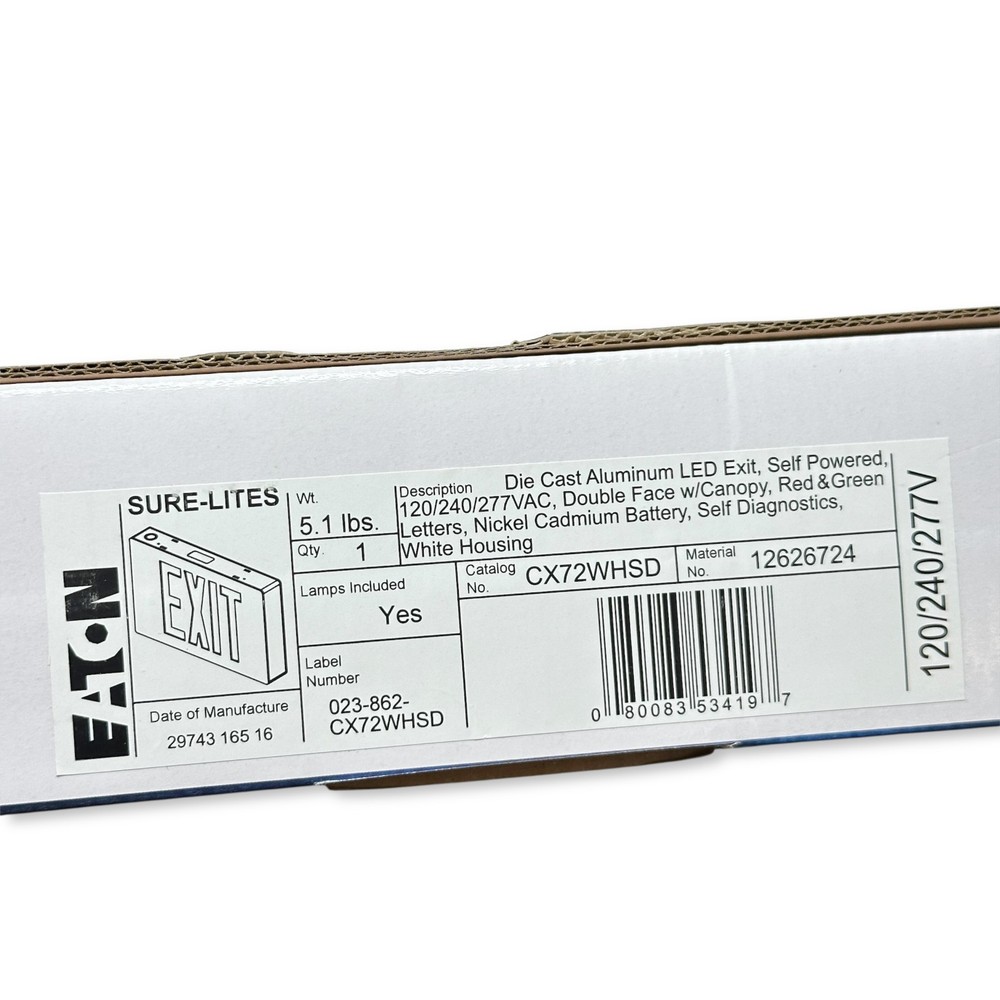 Eaton Sure-Lites CX72WHSD LED Emergency Light - New