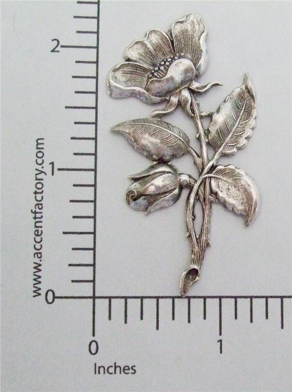 30574         Matte Silver Victorian Flower Spray Jewelry Finding