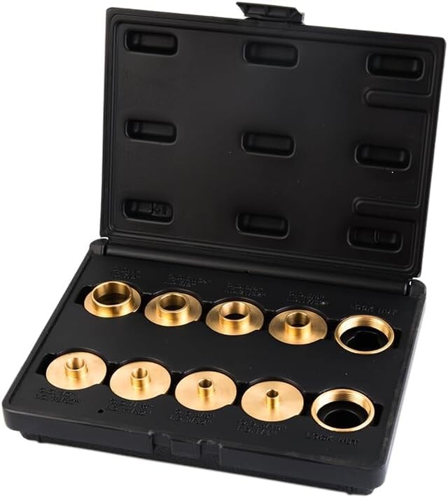 Versatile Router Bushing Guide Set - 10 Brass Pieces for All Your Needs