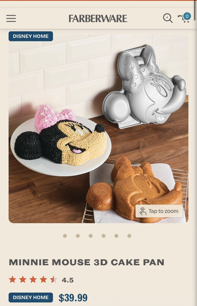 Farberware Minnie Mouse Cast-Aluminum Cake Pan • Non-Stick