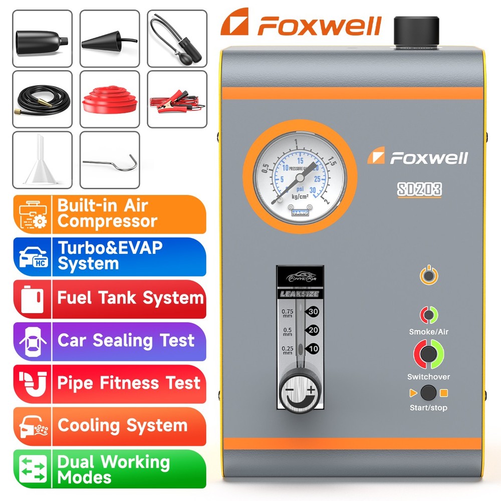 FOXWELL SD203 Auto EVAP Smoke Machine Leak Detector Intake Exhaust System Test