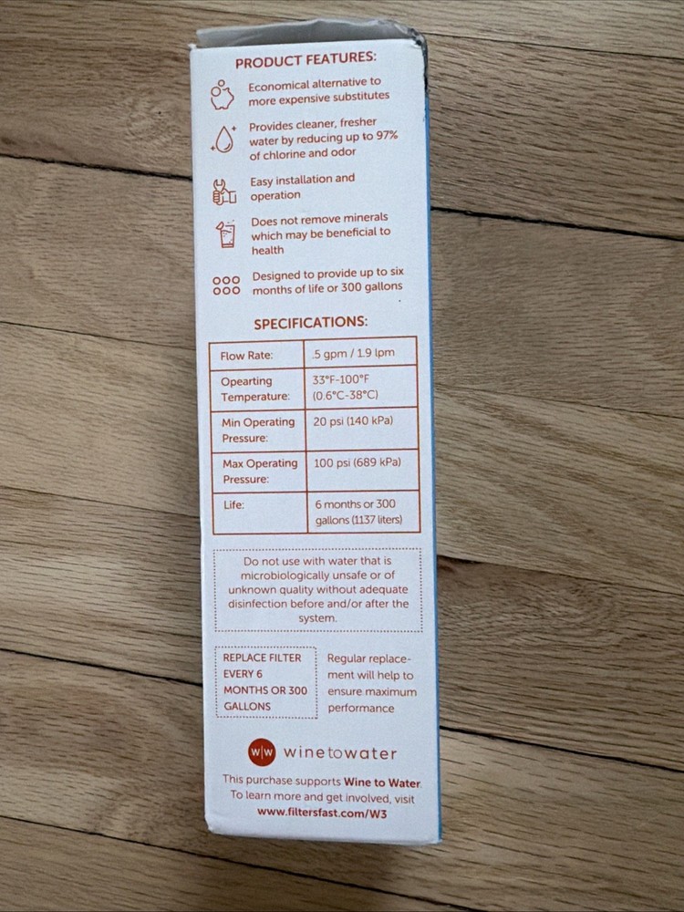 FiltersFast Refrigerator Water Filter PH21500 NEW IN BOX