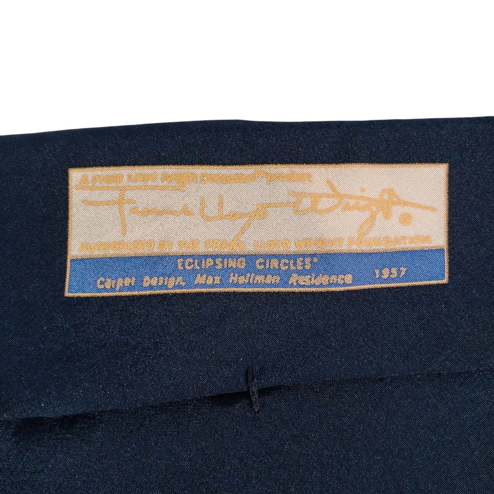 Frank Lloyd Wright Necktie Mens OS Blue Eclipsing Circles Geometric 100% Silk
