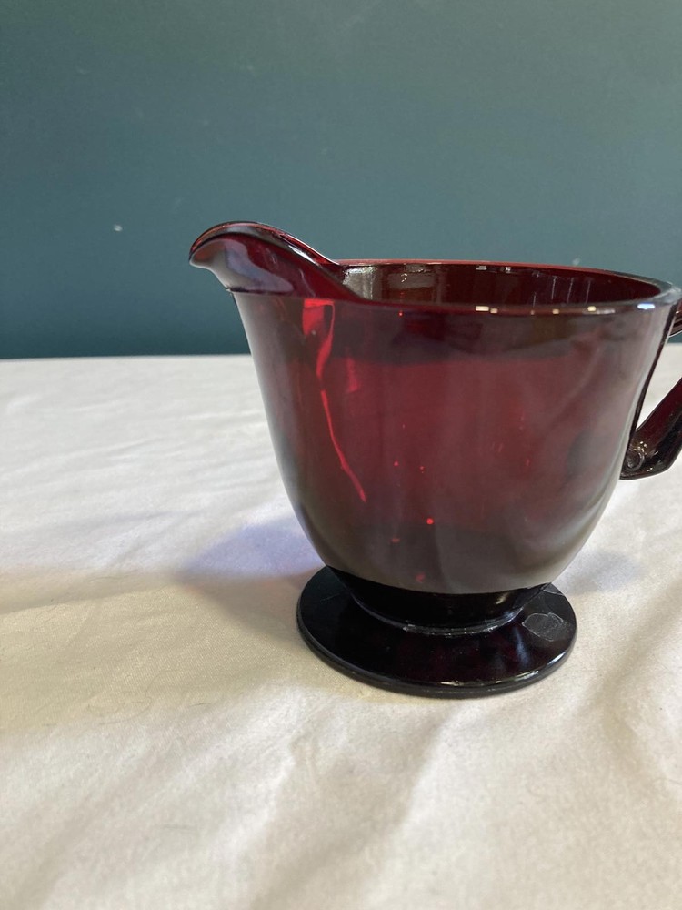 Vintage Ruby Red Glass Creamer