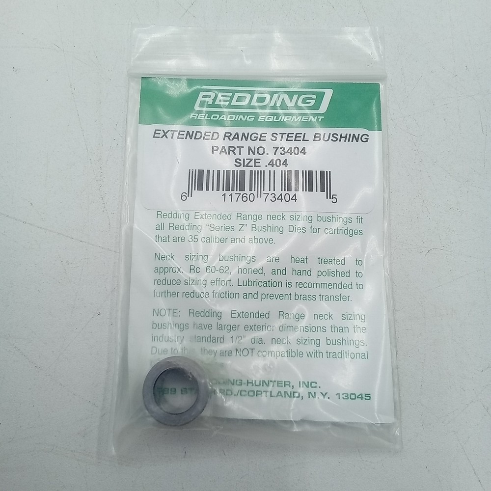 Redding Reloading Extended Range Steel Bushing # 73404 Size .404