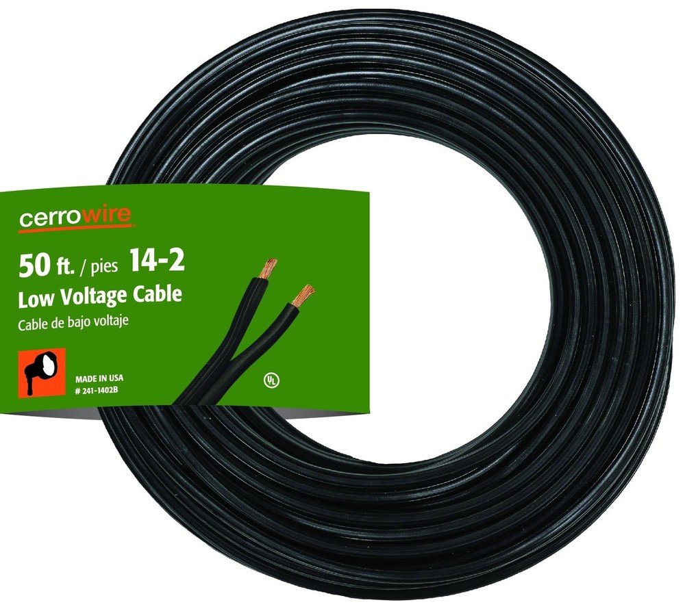 Cerrowire 241-1402B 50-Feet 14/2 Low Voltage Underground Landscape Lighting C...