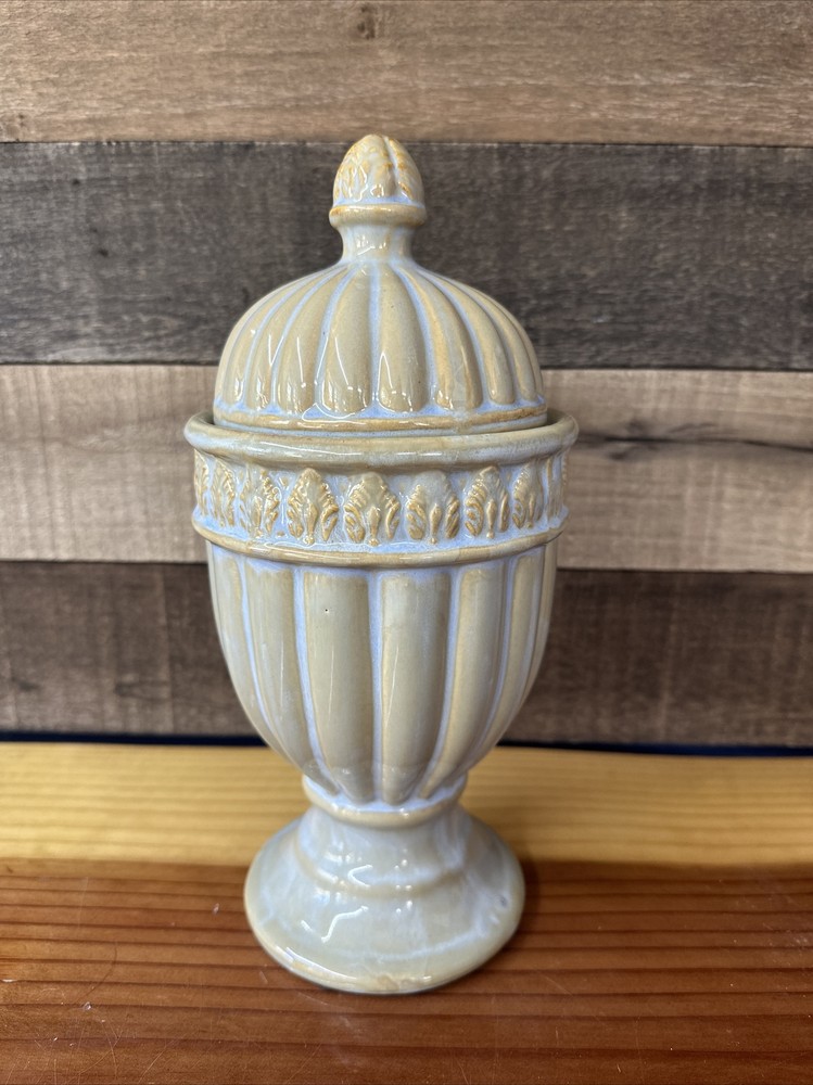Lidded Ceramic Jar Pot 12”