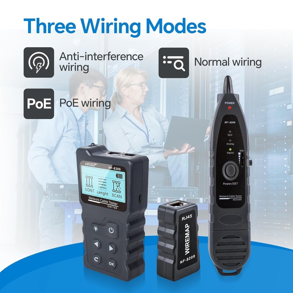 Advanced Network Cable Tester with PoE & AC Voltage Detection for Professionals