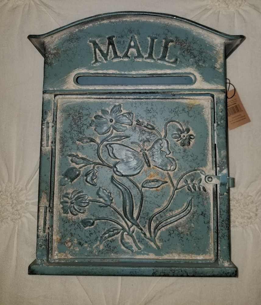Creative Co-op NEW Distressed Vintage Mailbox/Letterbox