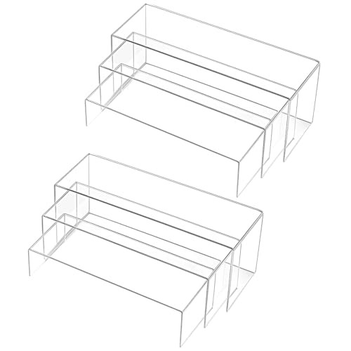 Chuangdi 2 Sets Acrylic Display Risers, Product Stand, Extra Large Set Clear