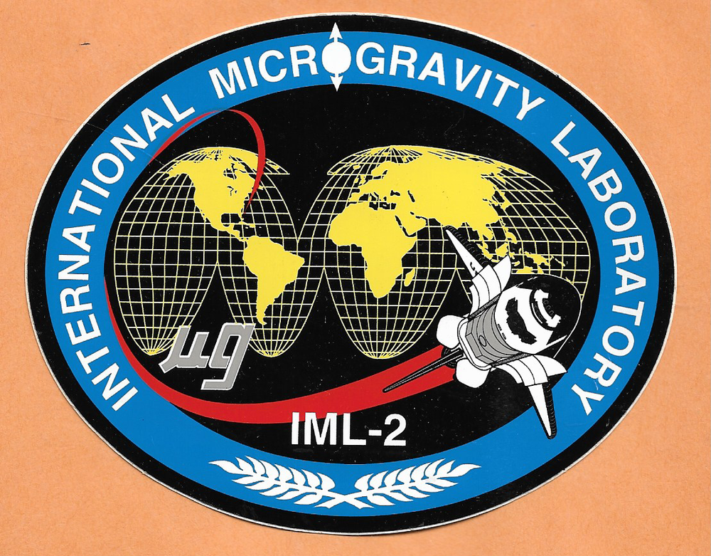 INTERNATIONAL MICROGRAVITY LAB IML-2 DECAL STICKER 5" SPACE