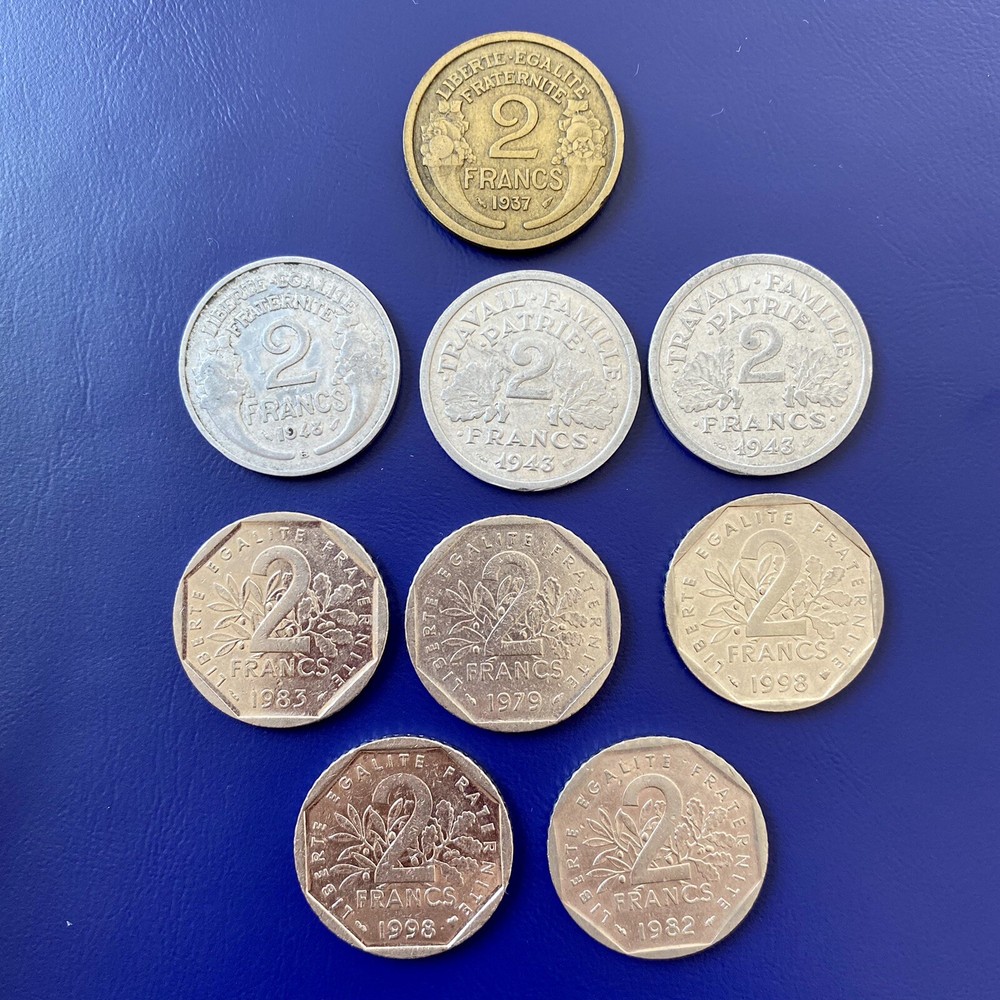 French 2 Francs Coin Collection, Circulated