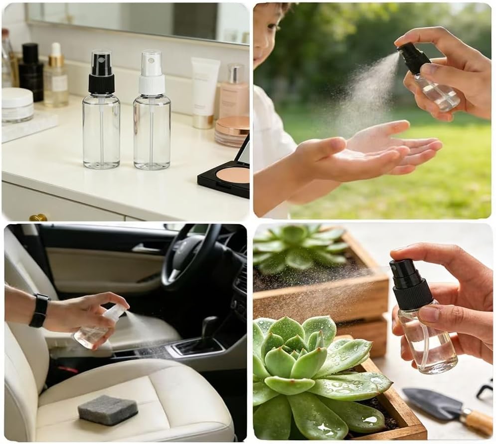 1 Oz Travel Spray Bottles, Thickened Reusable Refillable Plastic Sprayers 2 Pack