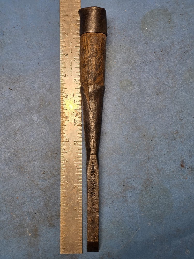 1/2" Thick! Wood Socket Chisel Pitted With Handle Timber Framing