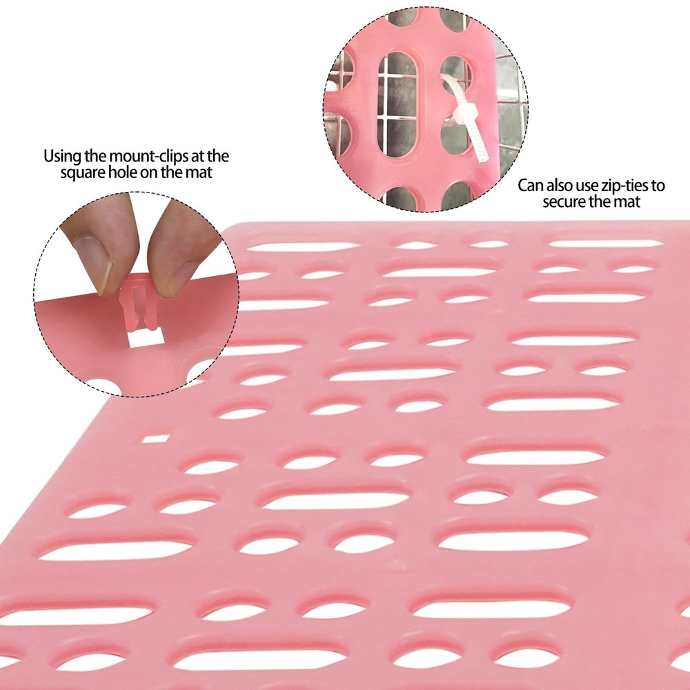 18 Pack Plastic Rabbit Cage Mat, Bunny Resting Mats for Cage with Snap Joint,...