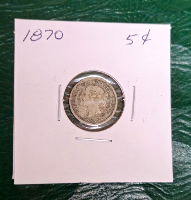 1870 Canada 5 Cents - Better Grade - Original
