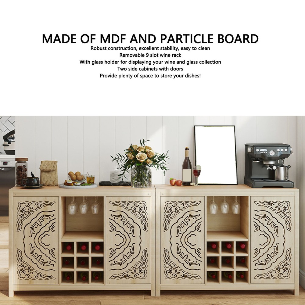 Modern Wine Bar Cabinet Buffet Storage For Dining Room Kitchen