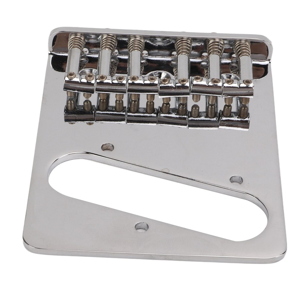 L Shape Guitar Bridge Replacement 6 Saddle Fixing String Pull Plate For TL E CHU
