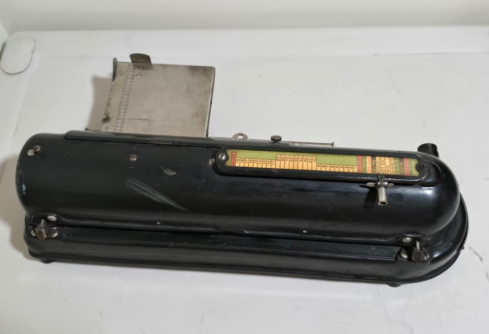 Todd Protectograph Check Writer Antique Machine Black & Brass Manual Operation