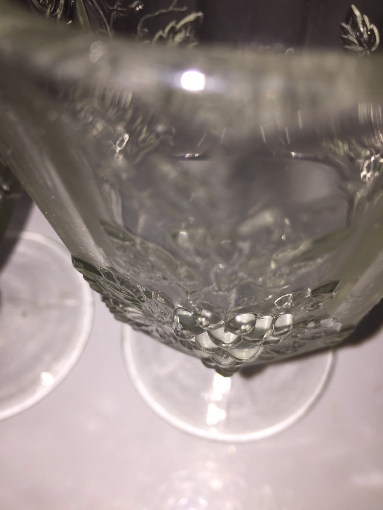 2 Crystal Paneled Grape Goblets