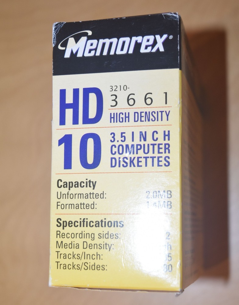 Memorex PC Formatted HD 1.44 Diskettes (9 Pack) open box
