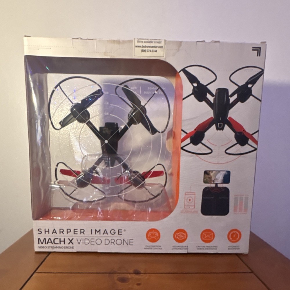 Sharper Image Mach X Video Streaming Quadcopter Drone with Camera