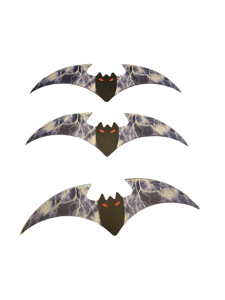 Purple Lightning Throwing Knives Batterangs Three Pack.