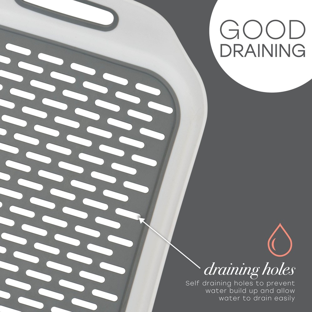 Kitchen Details Self Draining Hammock-Lift Plastic Sink Mat, 14.4" x 12.2"