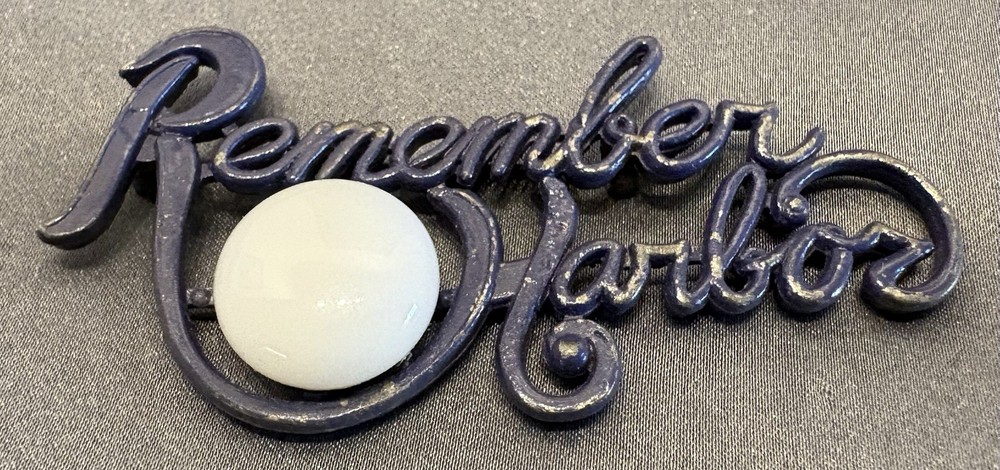 WWII Remember Pearl Harbor Pin Blue - Metal Not Plastic