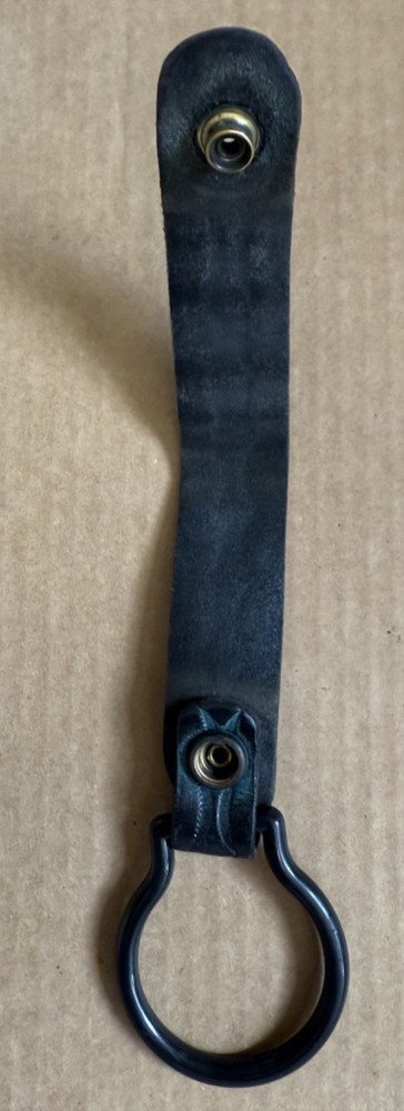 Leather Snap Police Flashlight Belt Loop Holder Black