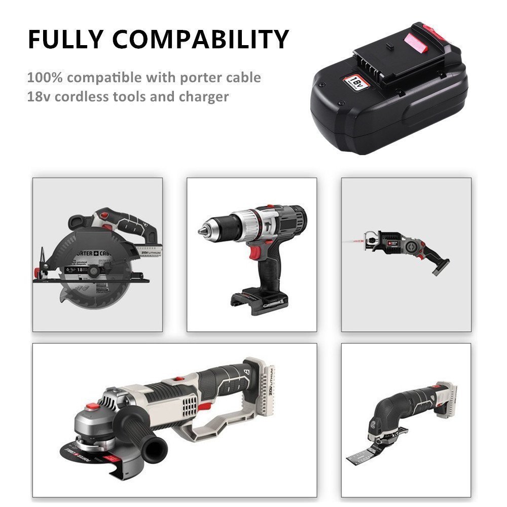 18 Volt Lithium Battery Replacement for Porter Cable 18V PC18B PC18BL PC18BLX
