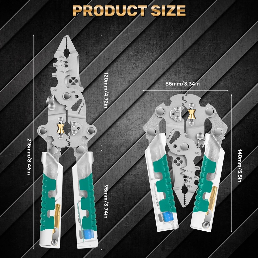 DIY Portable Multi-Functional Fold Wire Stripper Scissor With Electrical Test US