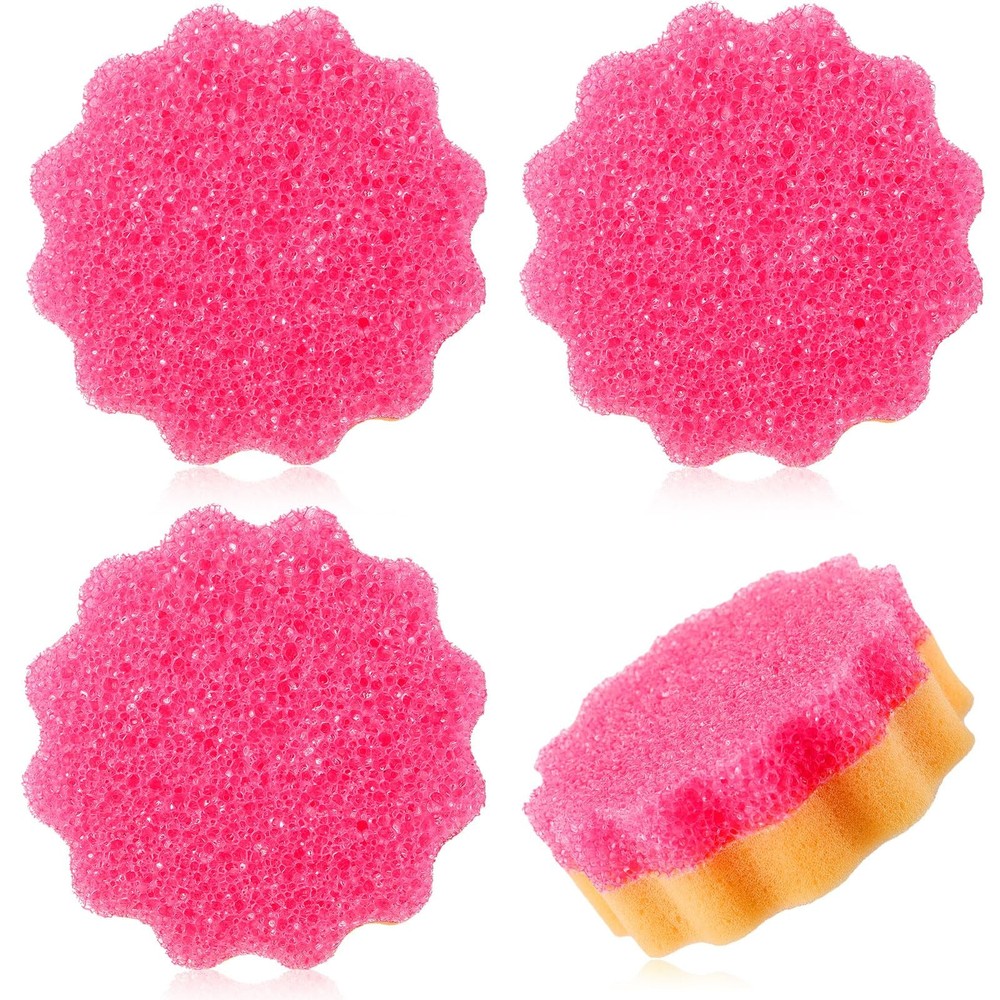 3 Pcs Dual Sided Scrub Sponge Multi Functional Cute Temperature Sensitive Non...