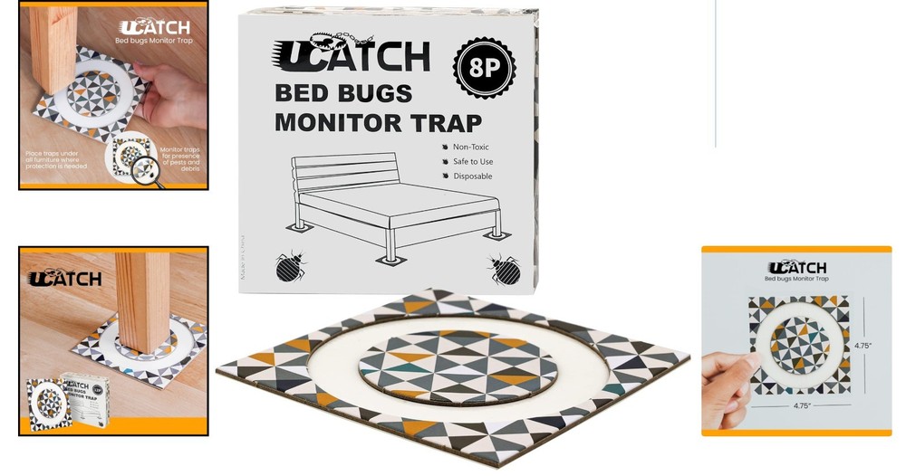 Bed Bug Interceptors for Bed Legs – 8 Pack Bed Bug Trap & Detector.