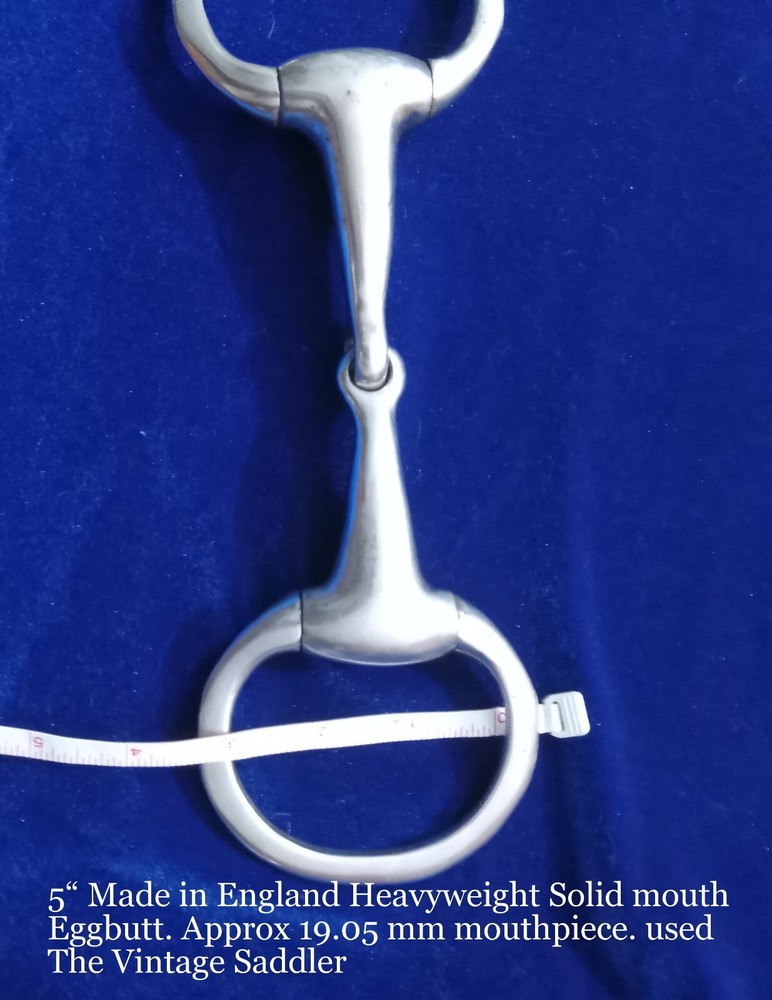 Eggbutt Snaffle, 5" Hand Cast Heavyweight, solid mouth,. Fabulous Bit.