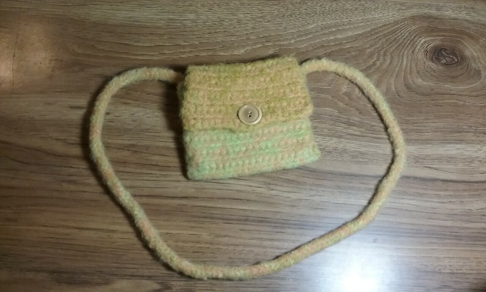 Vintage Hippy Shoulder Purse Handmade Pure Wool Retro