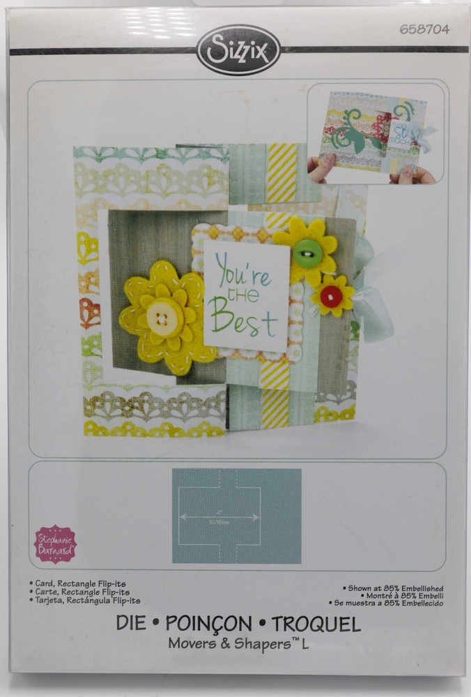 SIZZIX STEPHANIE BARNARD "CARD, RECTANGLE FLIP-ITS" 658704 FOR BIG KICK