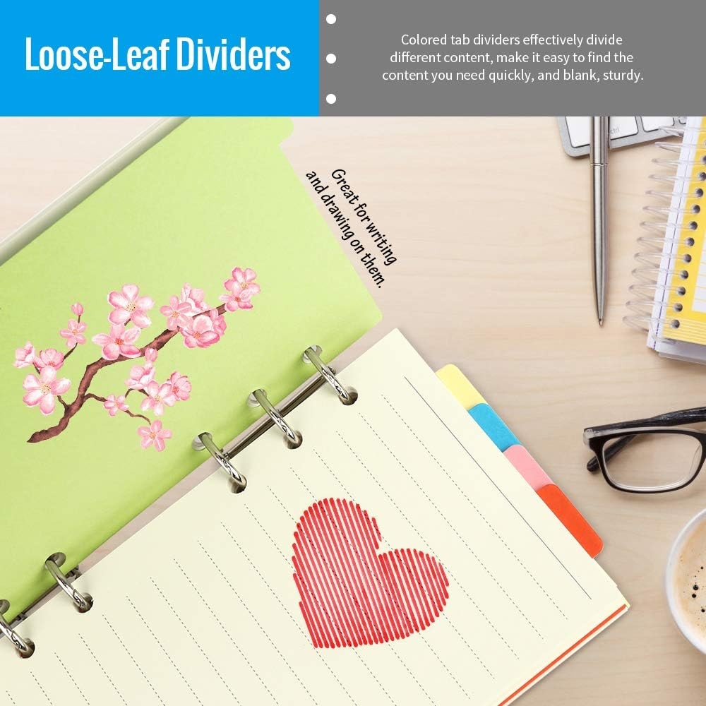 LEOBRO A6 Paper, Planner Inserts for Binder, 6.73"x3.74" Lined Off-White