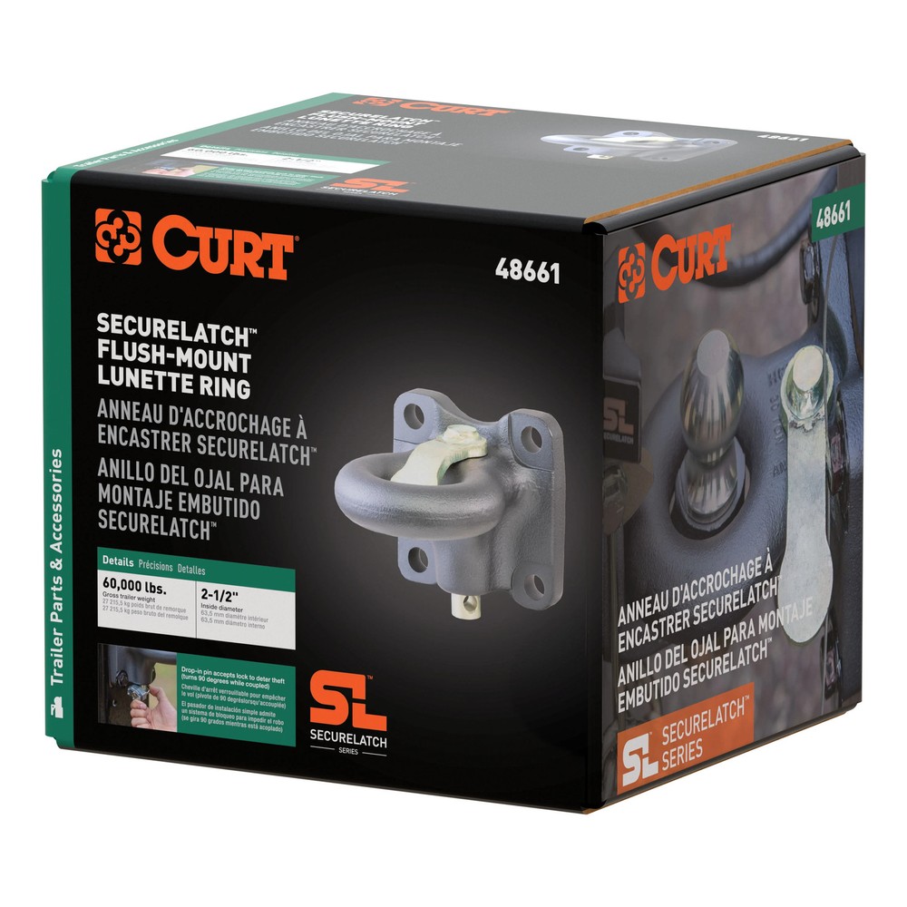 Curt SecureLatch Flush-Mount Lunette Ring (60,000 lbs, 2-1/2" ID)