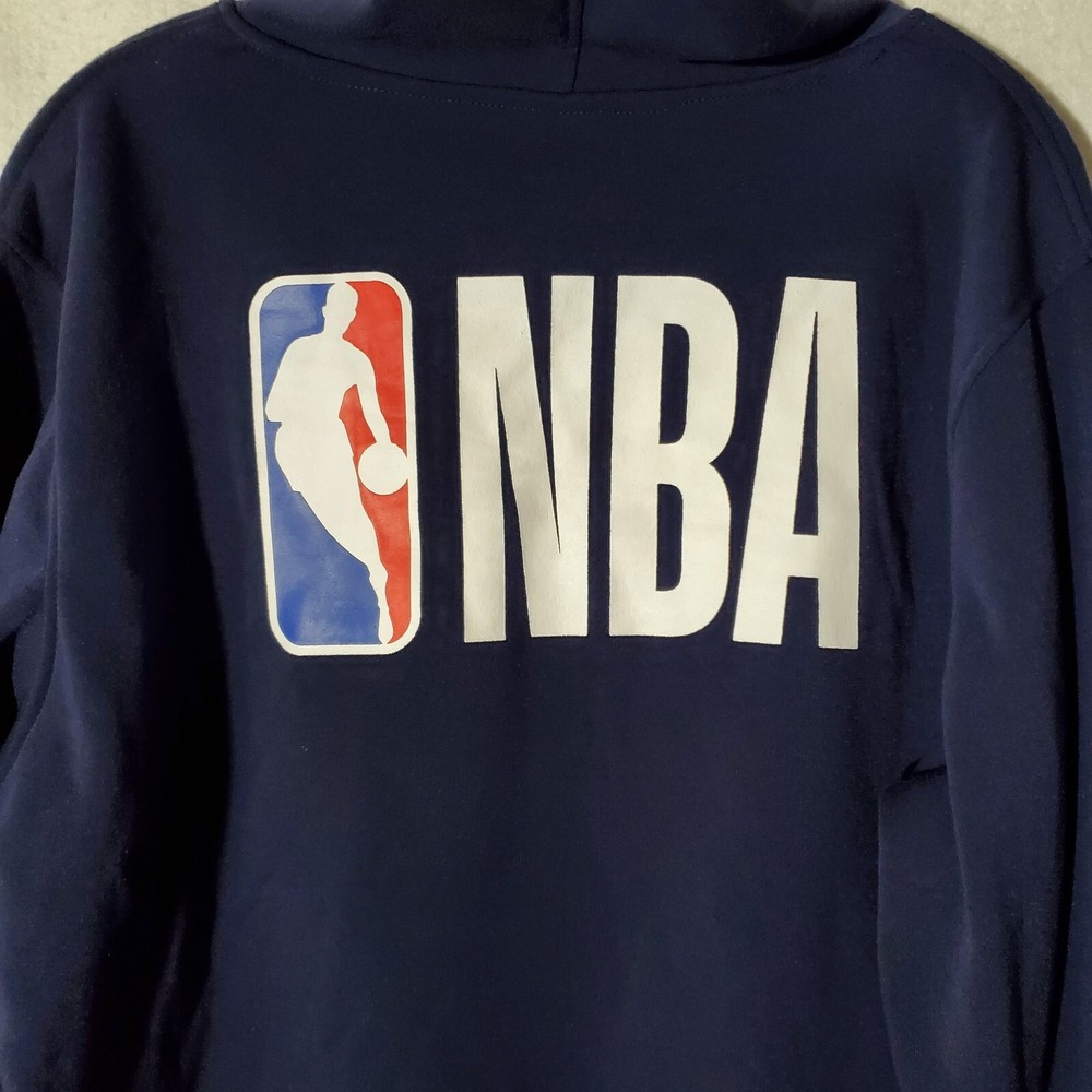 NBA Sweatshirt Hooded Pullover Jacket Large Blue Logo