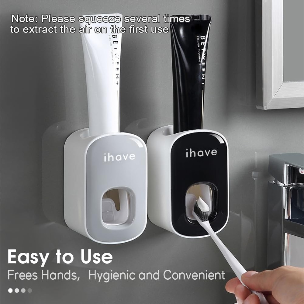 iHave Toothpaste Dispenser Wall Mount for Bathroom Automatic 1 P, Grey